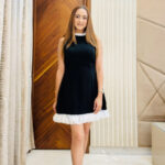 Rouge Pearl Collar Dress