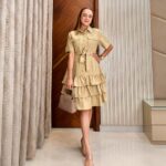 Pleated Sleeve Dress