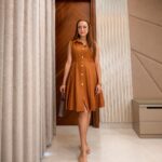 Pleated Cut Sleeve Dress